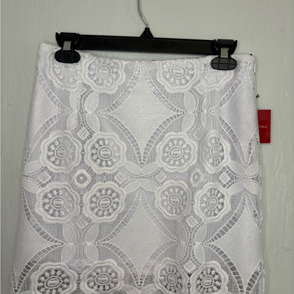 Saks Fifth Avenue White Lace Mini Skirt